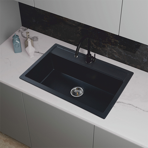 Nova Collection Metallic Black Quartz Kitchen Sink