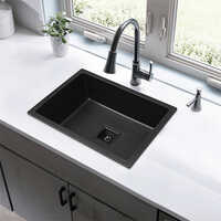 Crystel Collection Metallic Black Quartz Kitchen Sink