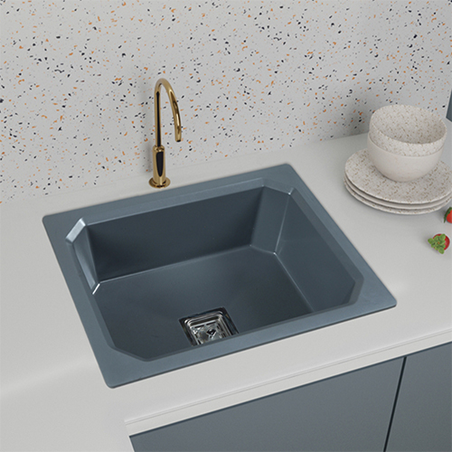 Diamond Collection Metallic Grey Quartz Kitchen Sink
