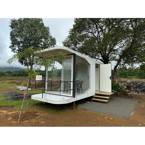 Commercial Capsule Home - Stainless Steel, Steel , White Color, Manual Elevators, Efficient Minimalist Design