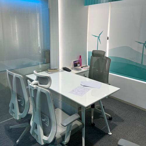 Executive Table - Engineered Wood, 120 Cm Width, Natural Wood & White Color, Ergonomic Design With Storage Drawers, Matte Finish