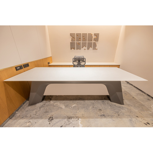 Executive Table - Engineered Wood, 120 Cm Width, Natural Wood & White Color, Ergonomic Design With Storage Drawers, Matte Finish