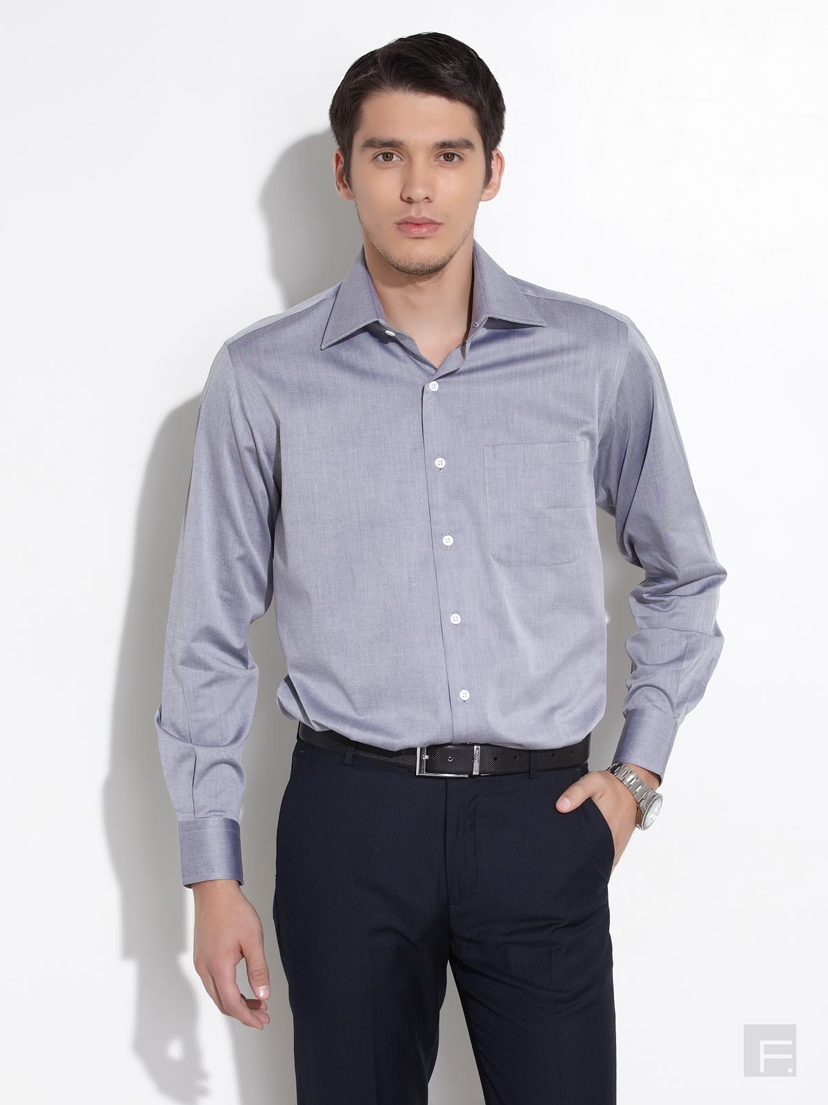 Formal Shirt - Silk And Cotton Blend, Customized Size | Turtle Neck And O-neck Collar, Plus Size, Quick Dry, Anti-wrinkle, Mega Sleeves, Washable