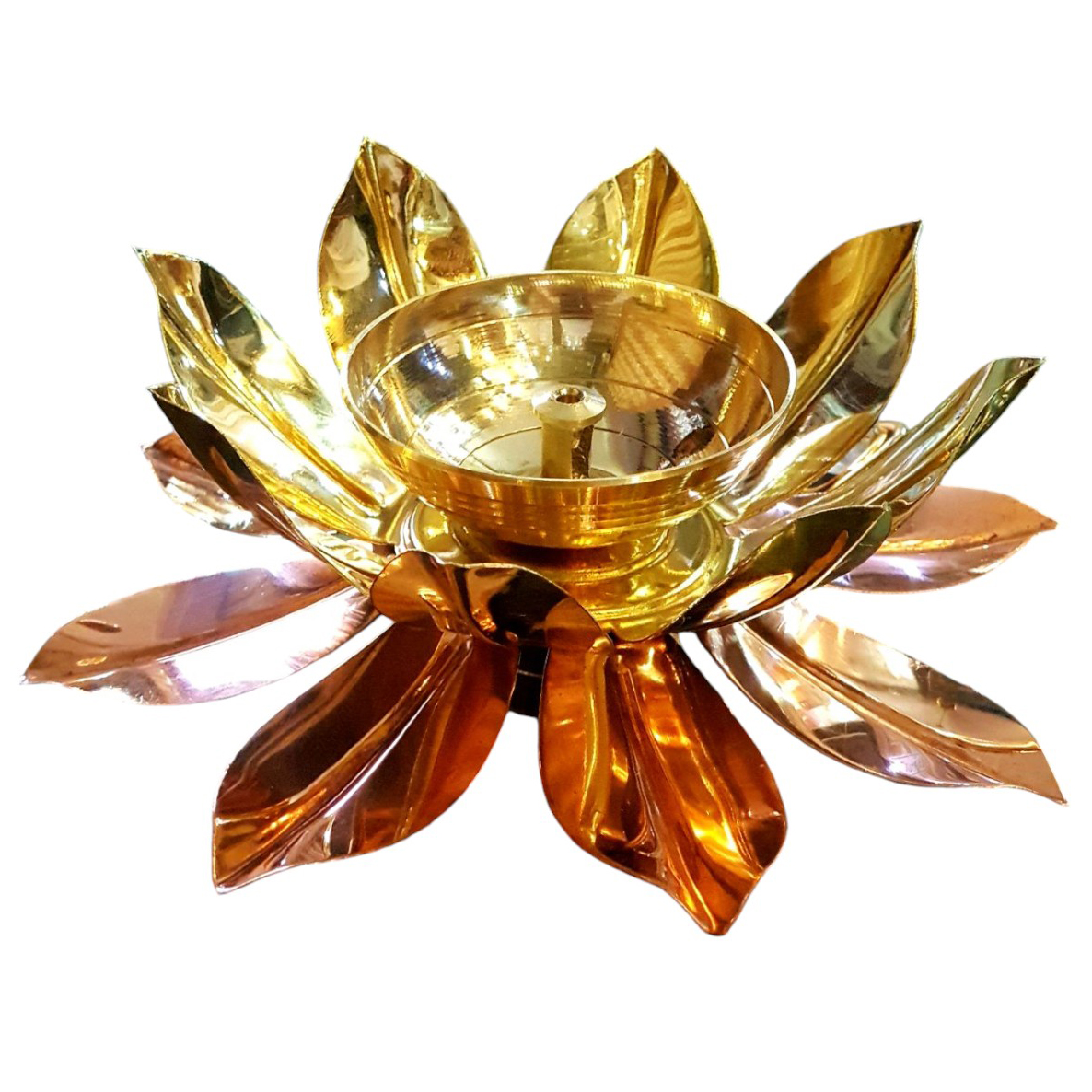 Brass Lotus Golden Diya