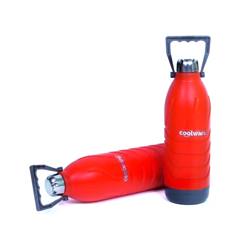 900Ml Plastic Insulated Bottle - Color: Red