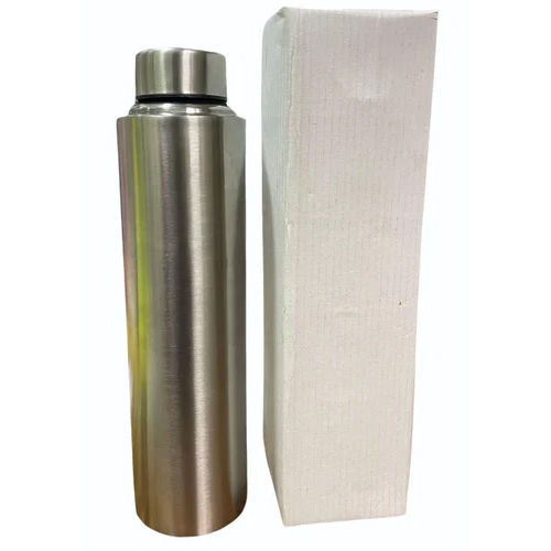 Single Wall Stainless Steel Water Bottle - Color: Silver