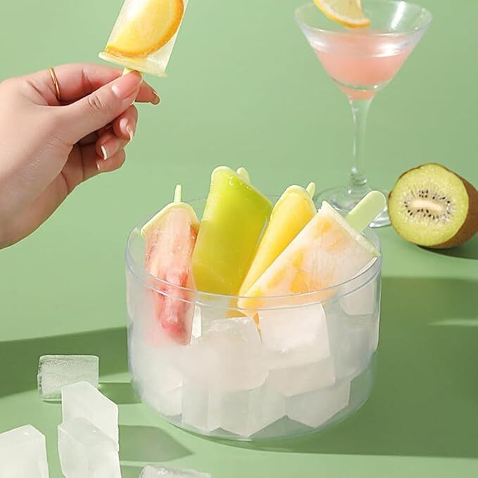 Mitsico Plastic Round Ice Cream Candy Molds With Sticks For Kids Summer Party - Abs Material, 8 Multicolor Molds For Fun Popsicle And Frozen Treat Creation