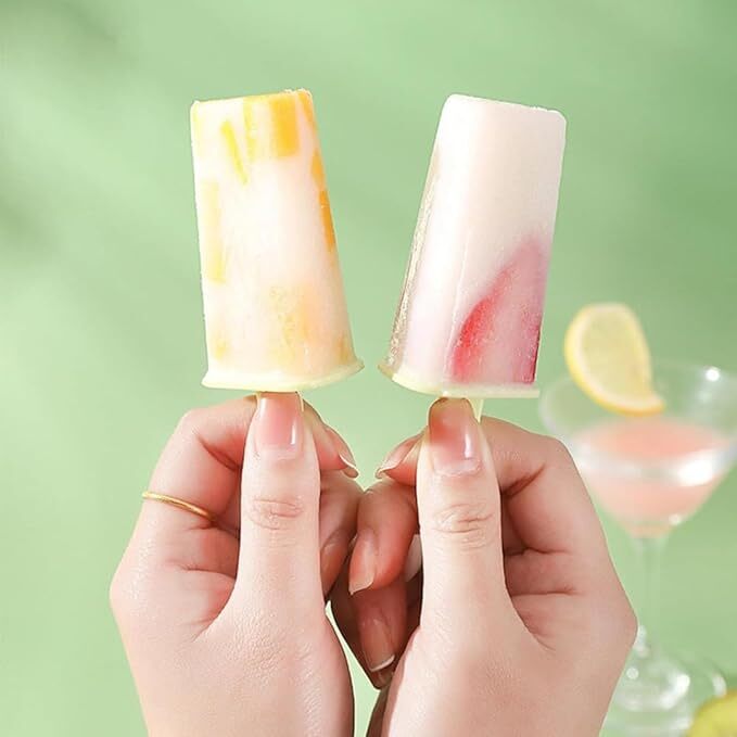 Mitsico Plastic Round Ice Cream Candy Molds With Sticks For Kids Summer Party - Abs Material, 8 Multicolor Molds For Fun Popsicle And Frozen Treat Creation