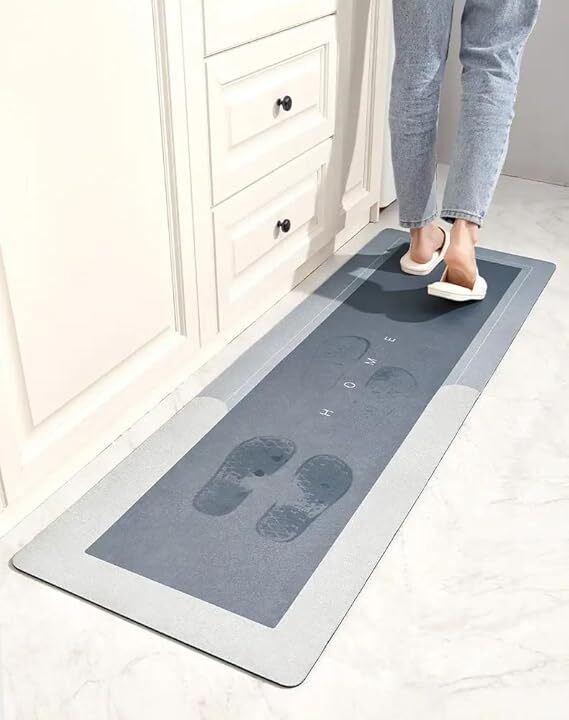 Mitsico 2 PCS SQUARE KITCHEN MAT Kitchen Rugs, Non-Slip Kitchen Mats, Washable Kitchen Floor Mat, Comfortable, Easy Care for Kitchen, Dustproof Doormat