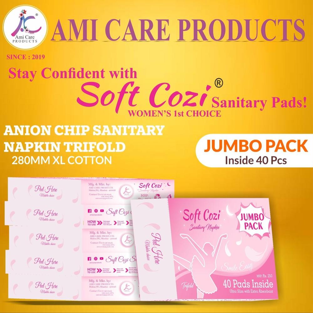 Anion Chip Sanitary Napkin - Material: Virgin Wood Pulp