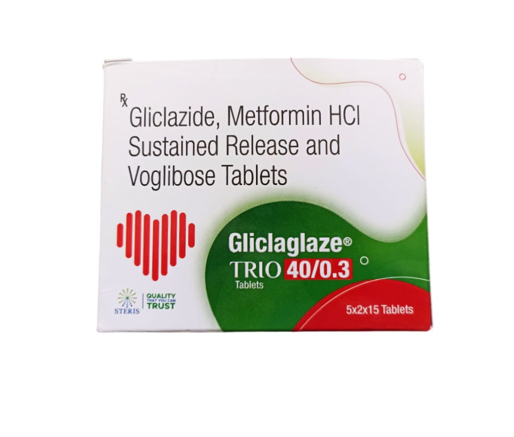 Gliclazide IP (40 mg), Metformin Hydrochloride IP (500 mg), Voglibose IP (0.3 mg)