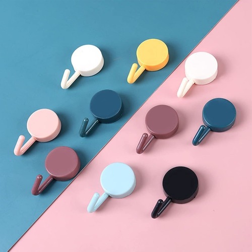 Mitsico 10 Pieces Round Adhesive Hooks for Wall, Hooks for Hanging Keys Tie, Scarf, Belts, Wall Hooks for Hanging Small Stuffs, Hanger Hooks for Wall, Sticky Wall Hook