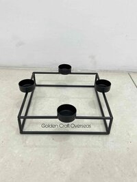 Iron Grid Candle Stand - Iron Metal, Smooth Polished Finish | Modern Arts Style, Ideal For Home Decoration, Business Gifting, And Promotions