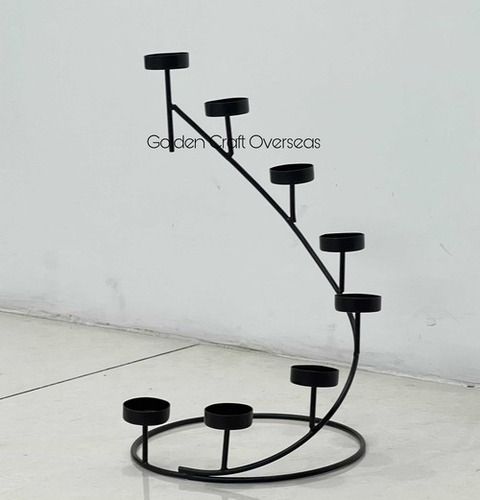 Iron Flame Spiral Candle Stand - Finishing: Coated