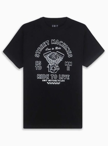 UNIT Mens Printed T Shirt Black / Street