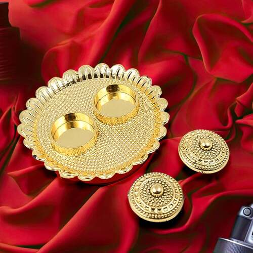 Round Shape Special Puja Thali, Kumkum Thali Holders