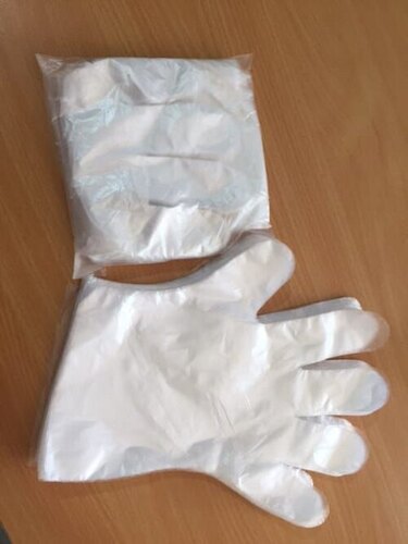 Polythene hand gloves