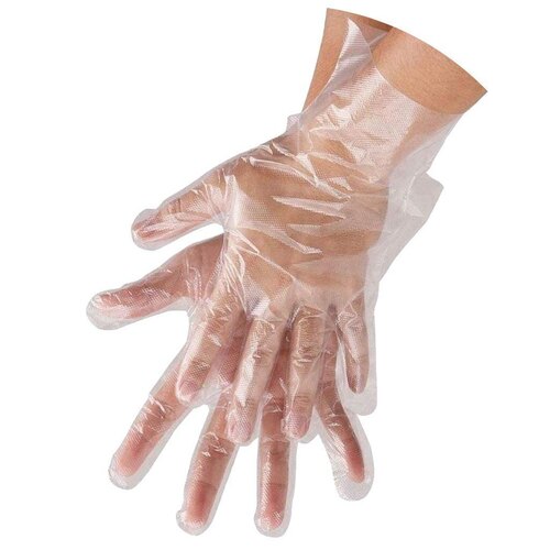 Plastic hand gloves