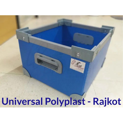 Pp Corrugated Container Box With Pvc Profile - Color: Blue at Best ...