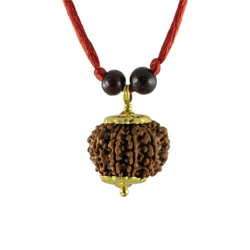 9 Mukhi Nepali Golden Metal Cap Rudraksha - Occasion: Casual