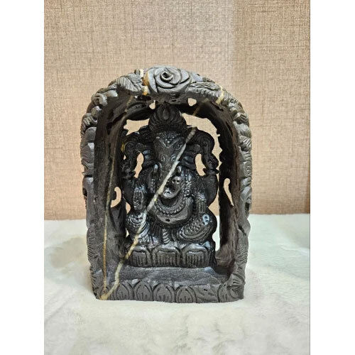 Lord Ganesha Idol With Natural Janeu Shaligram - Feature: Antibacterial