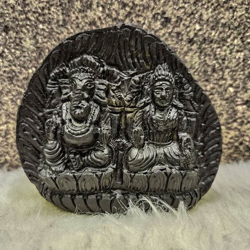 Ganesh Laxmi Ji On Sudarshan Shaligram Idol - Feature: Eco-Friendly