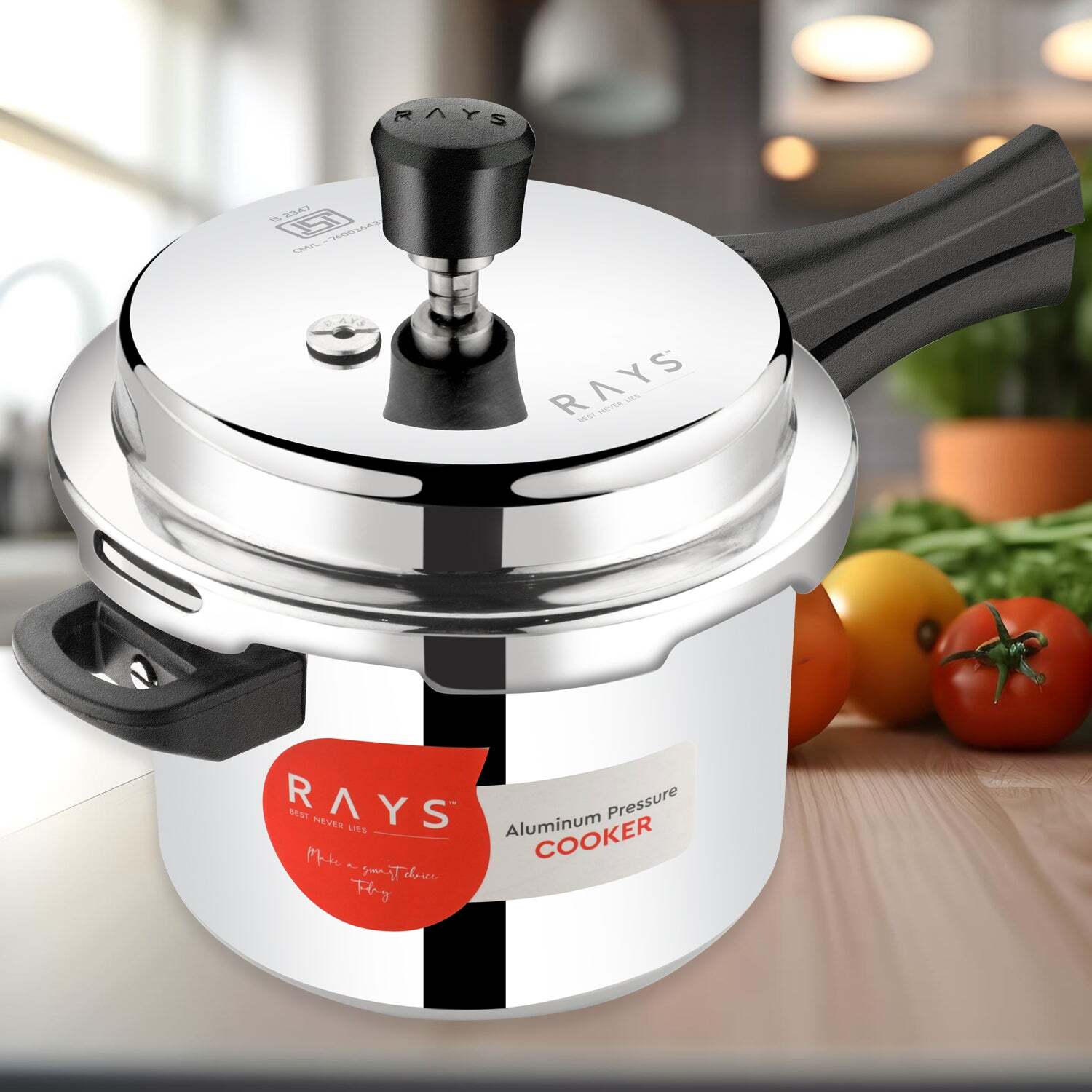 Aluminium Rays Aura Pressure Cookers With Outer Lid