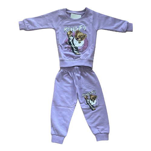 Stylish Round Neck T-Shirt Pant Set For Girls