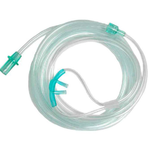 Twin Bore Nasal Oxygen Set - Color: Green