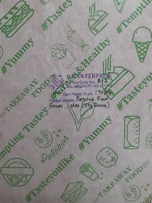 Printed food grade 1 side coated paper ( VEG GREEN)