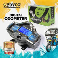 E Rickshaw Semi Digital Odometer - Plastic, Rectangular, Black | Range Up To 140 Kilometers, Accommodates 2 Persons, Semi-digital Display