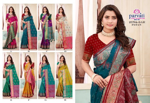 Parvati Multicolor Rapier Silk Saree -25704