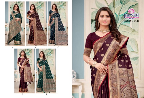 Parvati Multicolor Rapier Silk Saree -25707