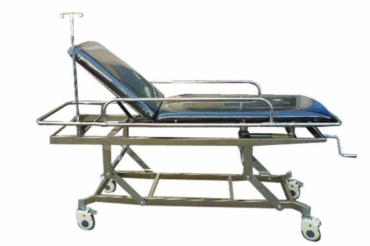Stretcher With Mattress Trolley Overall Approx Size : 180l X 56w X 81h Cms - Application: Hospitals