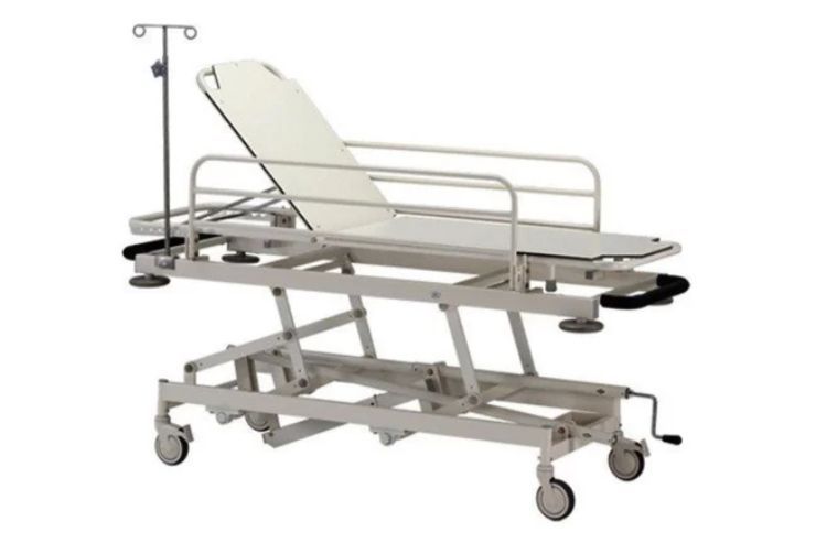 Stretcher With Mattress Trolley Overall approx size : 180L x 56W x 81H cms