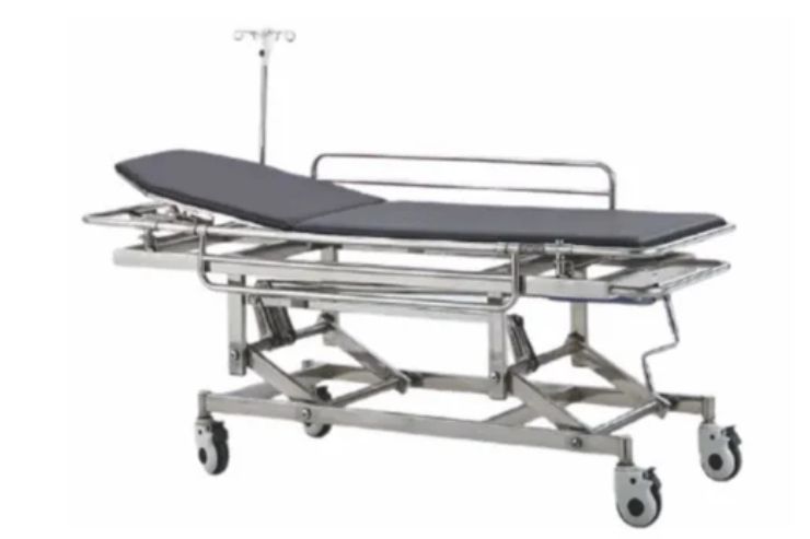 Stretcher With Mattress Trolley Overall approx size : 180L x 56W x 81H cms