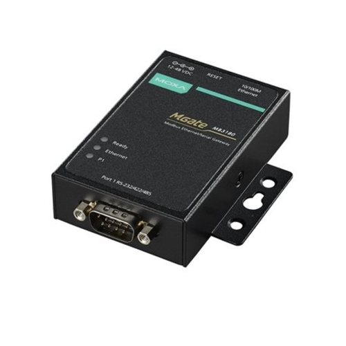 MGate MB3180 - 1 Port Serial-to-Ethernet Gateway, 1 Ethernet & 1 to 4 RS-232/422/485 Ports, Supports Modbus TCP/RTU/ASCII - Auto Device Routing, 16 Simultaneous TCP Masters