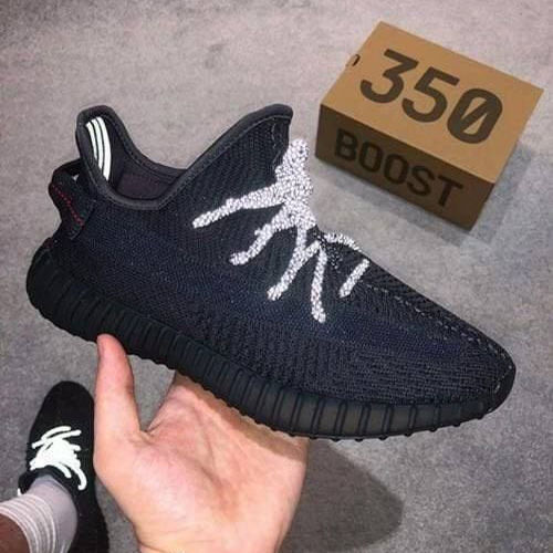 Adidas Yeezy Boost 350 V2 Lace Reflects Color Shoes - Color: Black