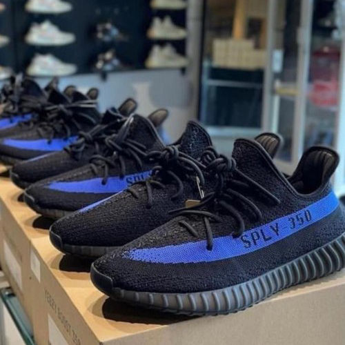 Adidas Yeezy 350 V2 Dazzling Blue Color Sneaker Shoes - Color: Black