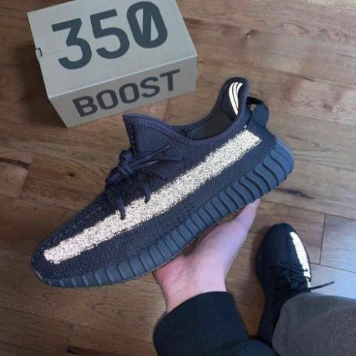 Adidas Yeezy 350 Cinder Reflective Black Color Sneaker Shoes - Heel Size: Medium