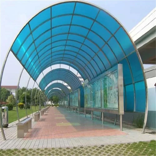 Polycarbonate Walkway Roofing Sheet - Transparent, 1220x30500 & 2100x11800 mm Sizes , UV-Resistant, Impact-Resistant, Film-Coated, 1.5-16 mm Thickness