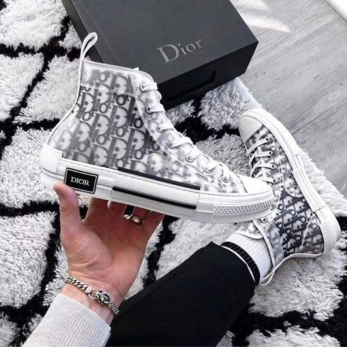 Dior B23 High Top Sneaker Oblique Sneakers - Color: Black And White