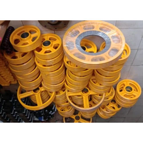 Elevator Machine Pulley - Color: Yellow