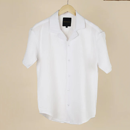 RI70105 Double Fabric White Plain Shirt