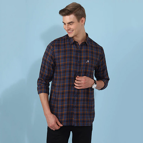 PR55909 Brown Checks Shirt