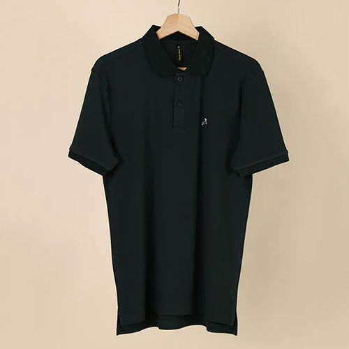 Ri69905 Green Plain Polo T-shirt - Fabric Type: Cotton