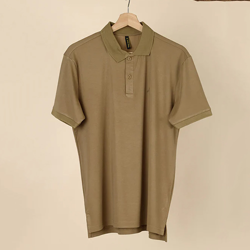 RI69901 Beige Plain Polo T-Shirt