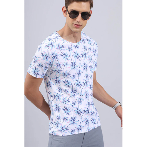 RI44911 Sky Blue Round Neck T-Shirts