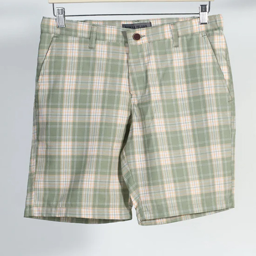 RIR1A Green Checks Cotton Short