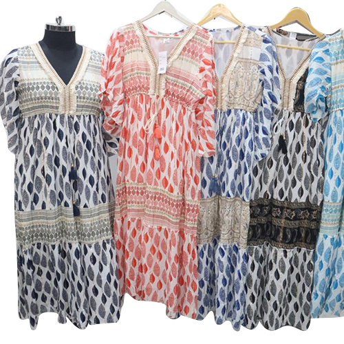 7016 Stylish Viscose Lurex Lace Dress